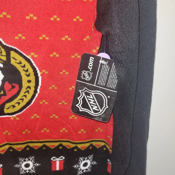 NHL Ottawa Senators Knit Sweater XL Women Holiday Ugly Christmas - Picture 3 of 6